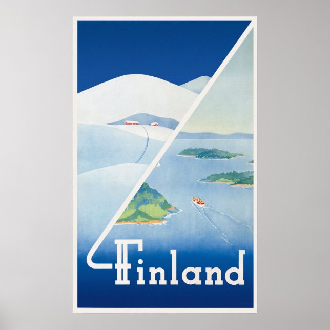 Poster Finlande : été et hiver (Devant)