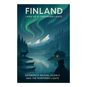Poster FINLANDE — Terre de mille lacs”