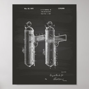 Poster Fire Extinguisher 1925 Patent Art - Chalkboard