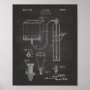 Poster Fire Extinguisher 1930 Patent Art - Chalkboard