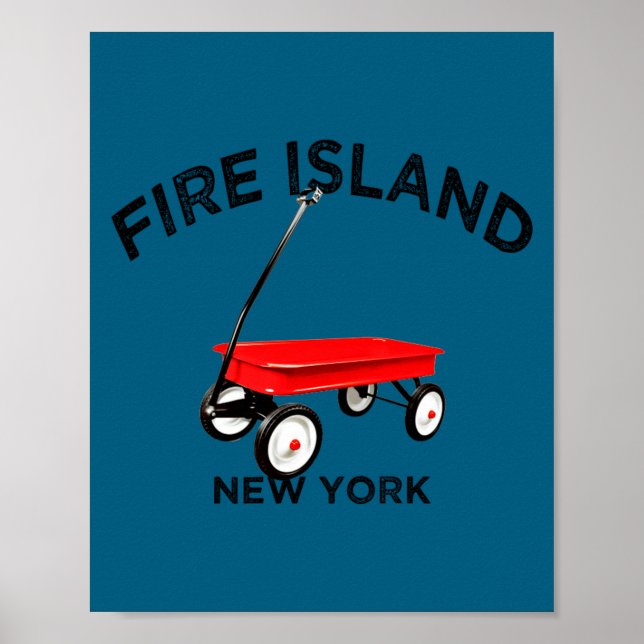 Poster Fire Island Large Version Red Wagon Long Island Ny (Devant)