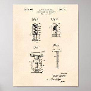Poster Fire Sprinkler Head 1965 Brevet Art - Vieux poivre