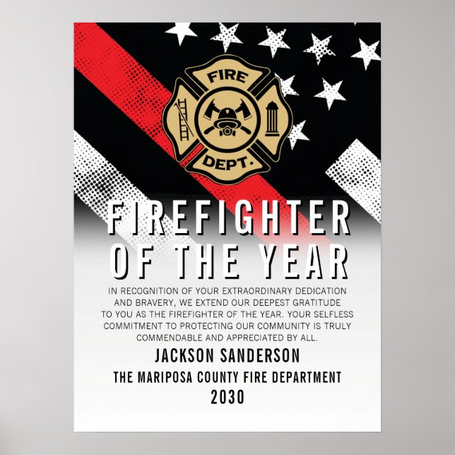 Poster Firefighter of the Year Employee Recognition Logo (Devant)