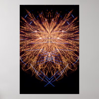 Fireworks Art : Or et bleu 2