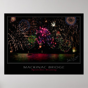 Poster Fireworks du pont Mackinac