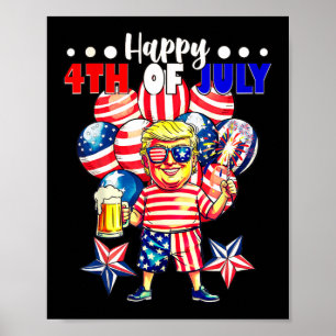 Poster Fireworks Funny Trump Patriotic American Happy 4e