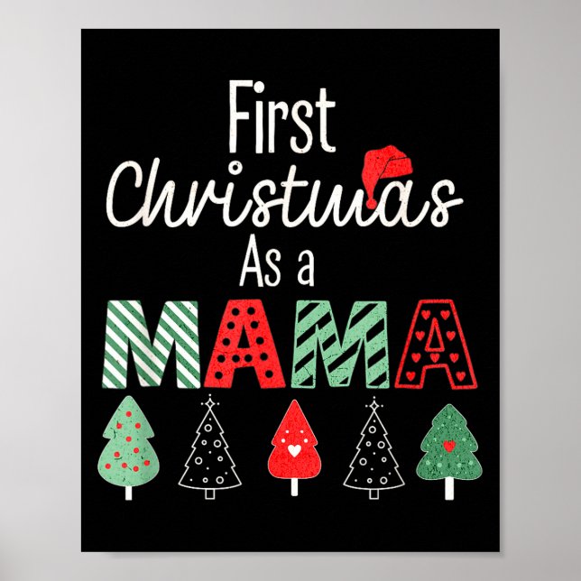 Poster First Christmas As A Mom New Mama Family Matching  (Devant)