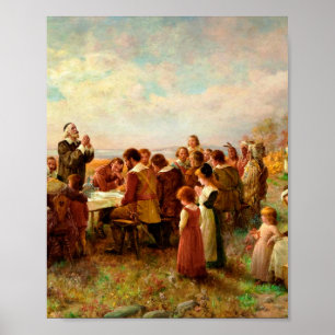 Poster First Thanksgiving At Plymouth Jennie Brownscombe