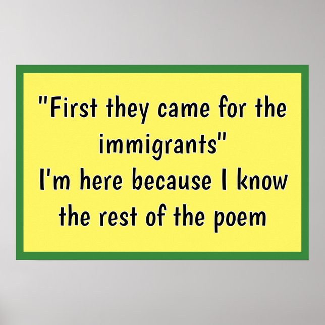 Poster First they came for (Devant)