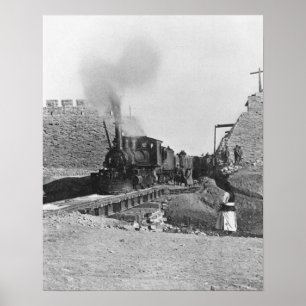 Poster First train passing through the wall of Pékin