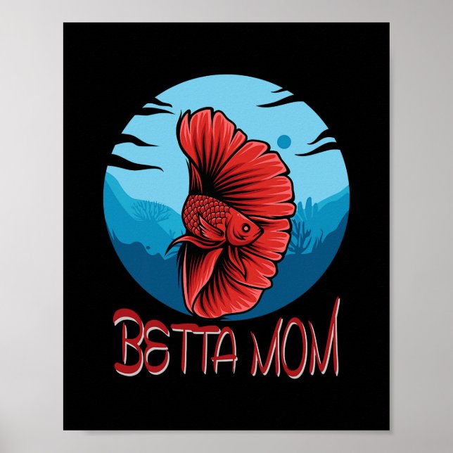 Poster Fish Tank Betta Mom Aquarium (Devant)