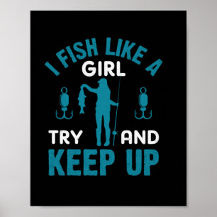 Poster Fisher Je Pêche Comme Une Fille