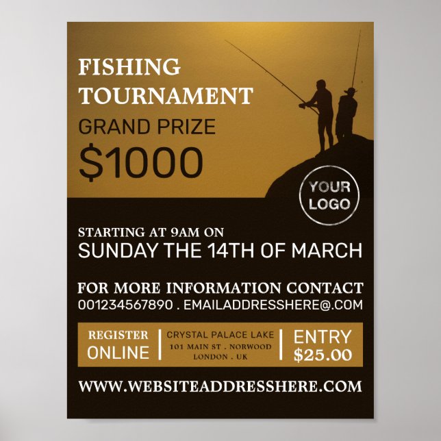 Poster Fisherman Portrait, tournoi de pêche (Devant)