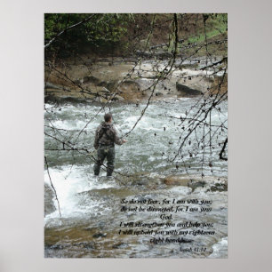 Poster Fisherman River Isaiah 41:10 Imprimer