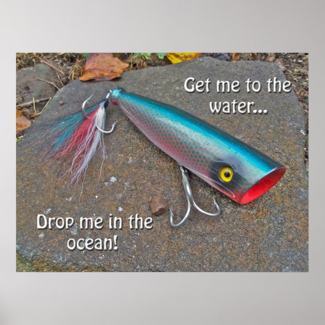 Poster Fishing Lure "Amène-moi à l'eau..." (Devant)