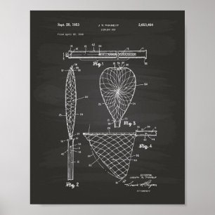 Poster Fishing Net 1953 Patent Art Chalkboard