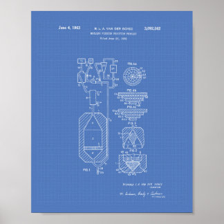 Poster Fission nucléaire 1956 Plan directeur de l'art des