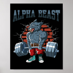 Poster Fitness Alpha Wolf Faire Deadlift entraînement