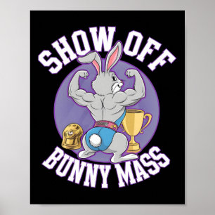 Poster Fitness Bunny Bodybuilder Show Off Bunny M Funny R