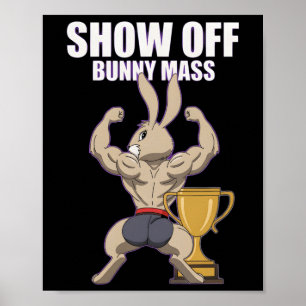 Poster Fitness Bunny Bodybuilder Show Off Bunny M Funny R