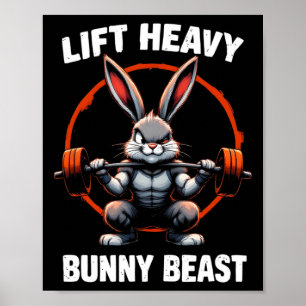 Poster Fitness Bunny Gym Titans Ascenseur Gros lapin Bête