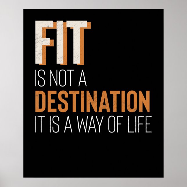 Poster Fitness Gym Motivation Fit Est Mode De Vie (Devant)