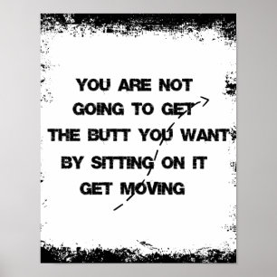 Poster Fitness Motivationnelle Obtenez Déplacement Citati