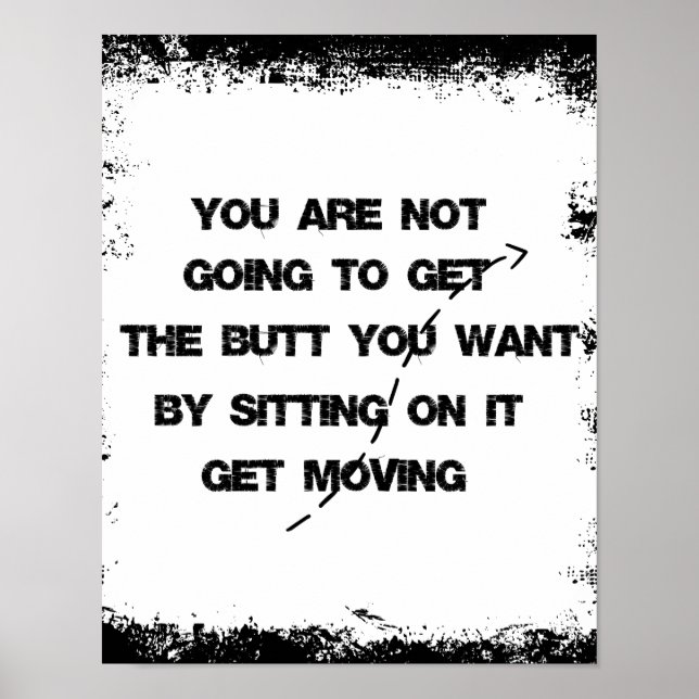 Poster Fitness Motivationnelle Obtenez Déplacement Citati (Devant)