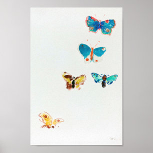 Poster Five Butterflies