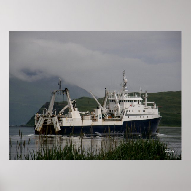 Poster Fjord arctique, Capteur/Processeur dans la baie Un (Devant)