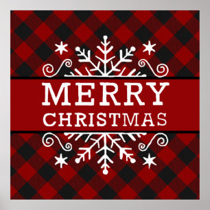 Poster Flacon de neige Plaid Joyeux Noël