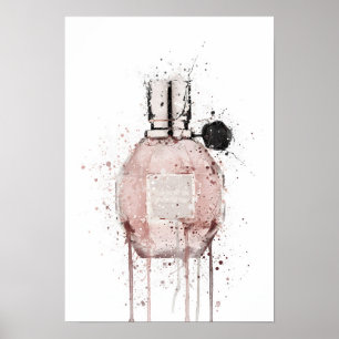 Poster Flacon de parfum 'Cadeau de Noël Mauve Rose'