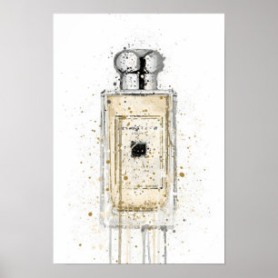 Poster Flacon de parfum 'Pale Gold' pour Noël