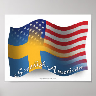Poster Flag de Swedish-American