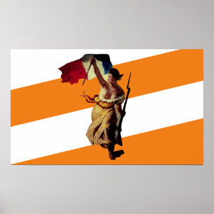 Poster flag mix drapeau Liberty Leading the People