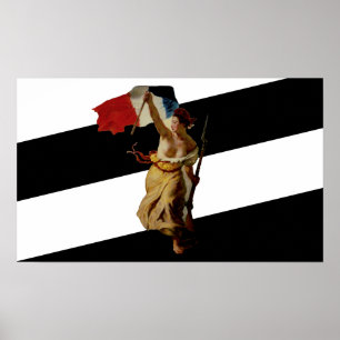 Poster flag mix drapeau Liberty Leading the People
