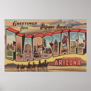 Poster Flagstaff, Arizona - Scènes de grandes lettres