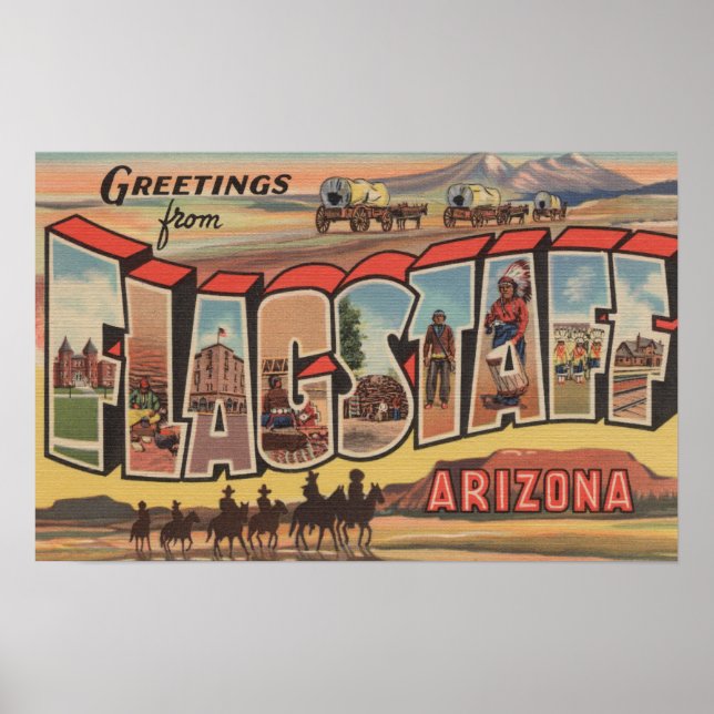 Poster Flagstaff, Arizona - Scènes de grandes lettres (Devant)
