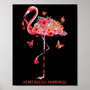 Poster Flamant Foi Espoir Lutte Cure Maladie Cardiaque Se