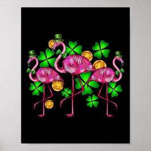 Poster Flamant irlandais Fête de la Saint-Patrick Oiseaux
