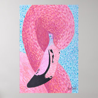 Poster Flamant Plum Grand Format - Just Dahl
