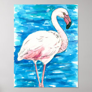 Poster flamant rose