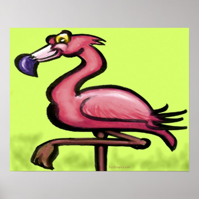 Poster Flamant rose (Devant)