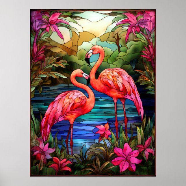 Poster Flamant rose (Devant)