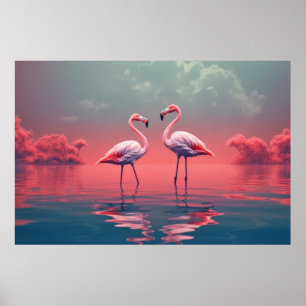 Poster Flamant rose Animaux Animaux Faune Sauvage Coloré