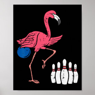 Poster Flamant rose Bowling Funny Sport Bowler Team Homme