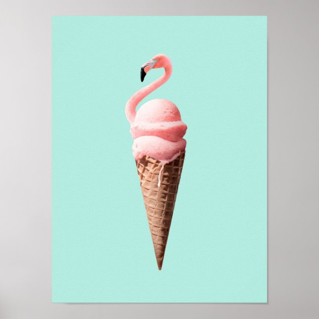 POSTER FLAMANT ROSE CONE (Devant)
