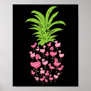 Poster Flamant rose D'Ananas Plages D'Aloha Hawaii - Bir