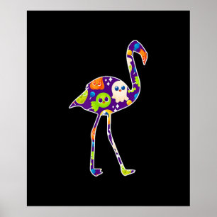 Poster Flamant rose de costumes d'Halloween Ghost Candy