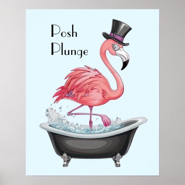 Poster Flamant rose de dessin (Devant)